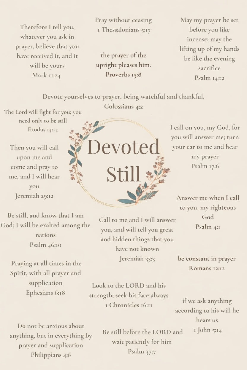 Devoted Still Velveteen Plush Blanket — Floral Scripture Quote Throw